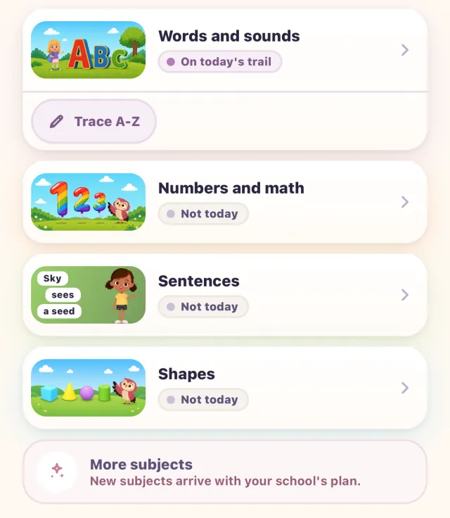 Practice games in the app